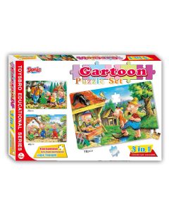 Puzzle / Slagalica set Vuk i tri praščića 3/1-153 kom