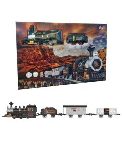 Željeznički set, parna lokomotiva, na baterije, 14-dijelni set