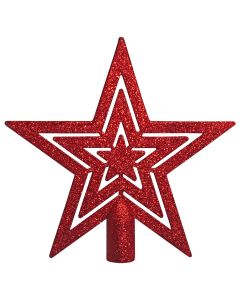 Zvijezda za vrh božićnog drvca, 18cm, crvena